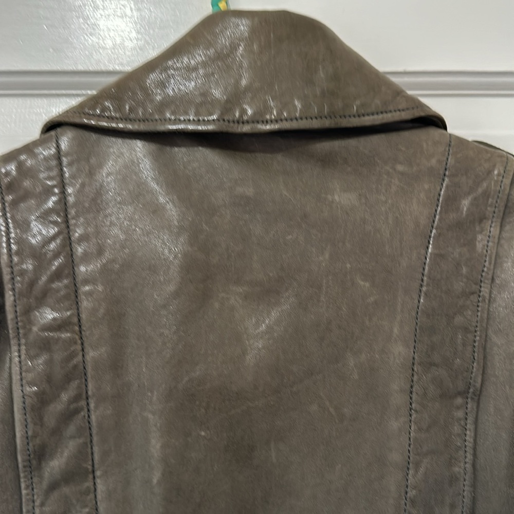 Gap Gray Leather Jacket - image 3